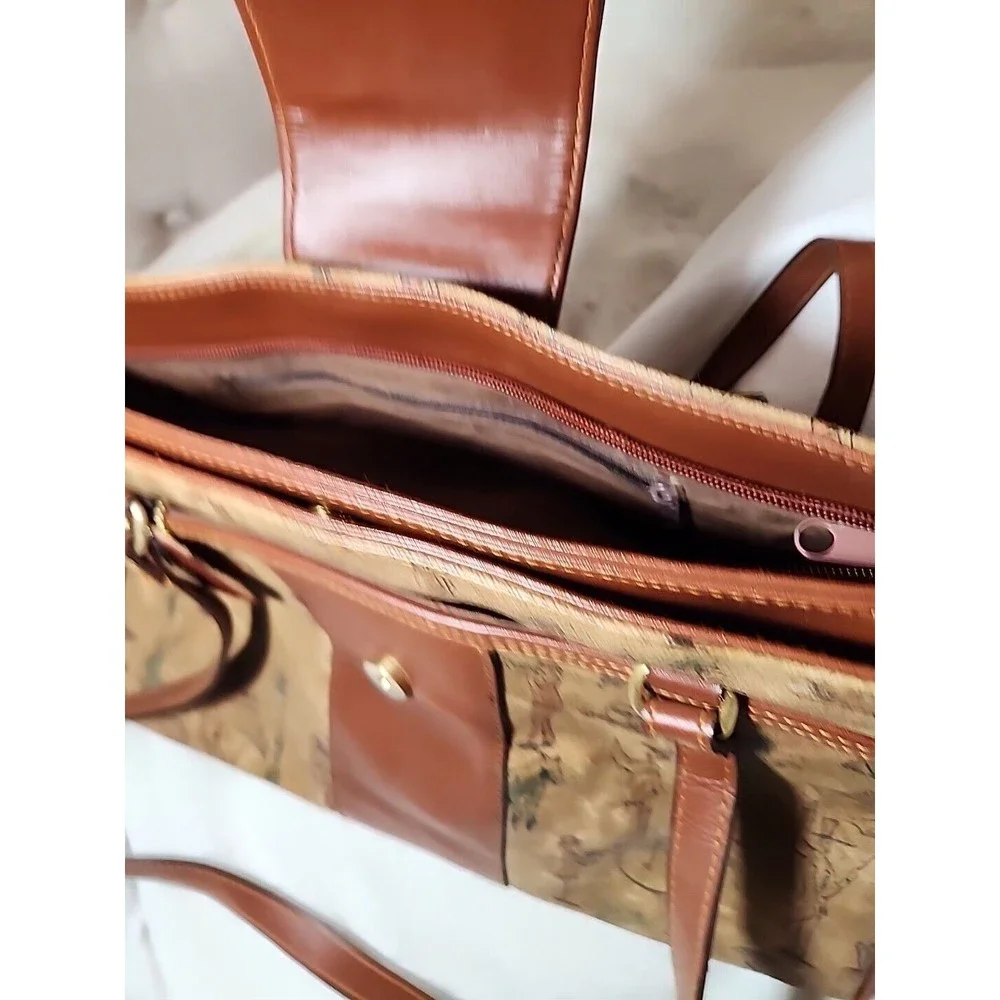VINTAGE‎ Marchino Italian Leather Large Womens Bag Satchel Purse Venice Street